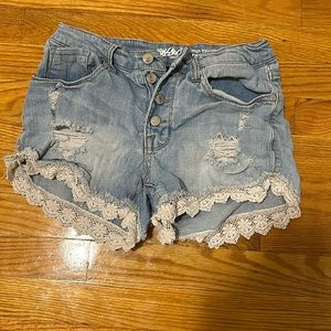 High waist lace shorts
